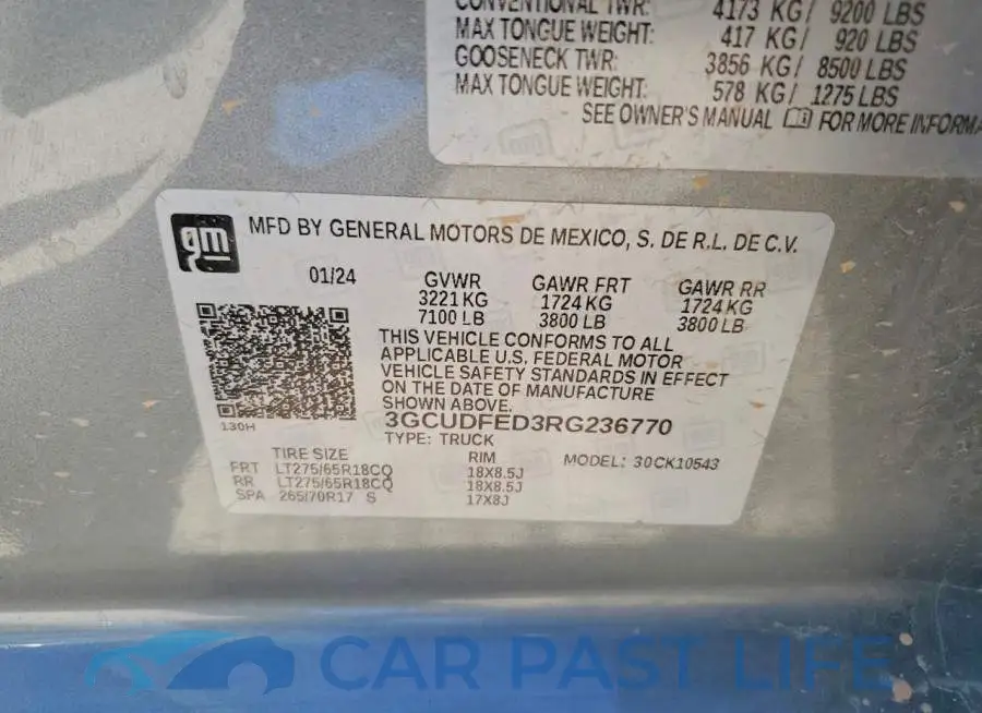 3GCUDFED3RG236770# 12