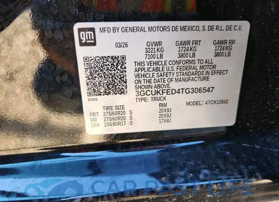 3GCUKFED4TG306547# 12
