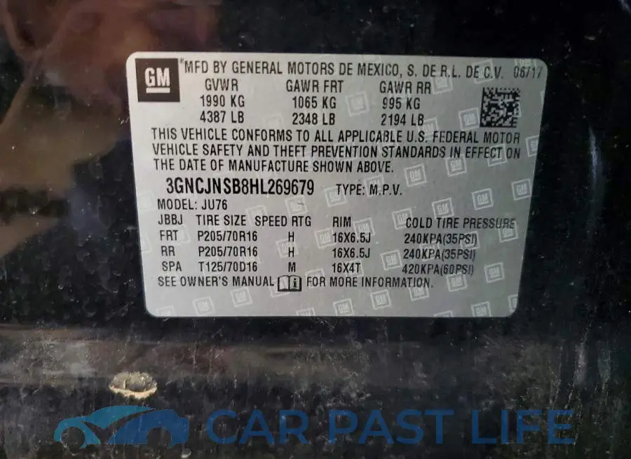 3GNCJNSB8HL269679# 12