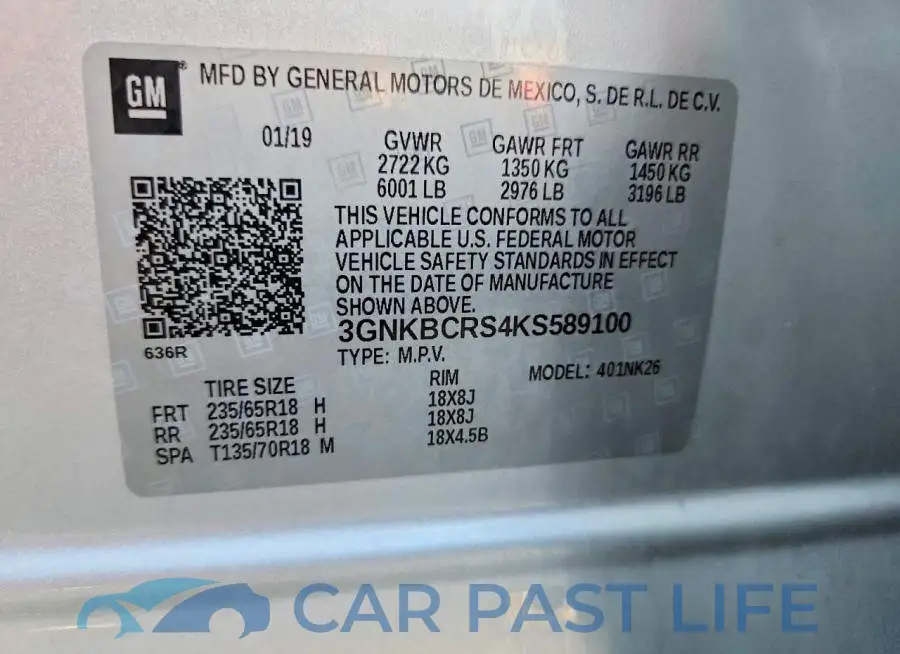 3GNKBCRS4KS589100# 13