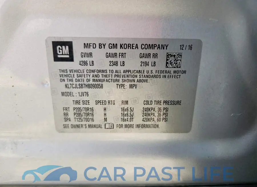 KL7CJLSB7HB090058# 12