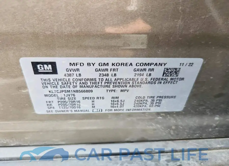KL7CJPSM1NB566809# 13