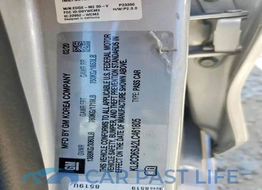 KL8CD6SA2LC461805# 12
