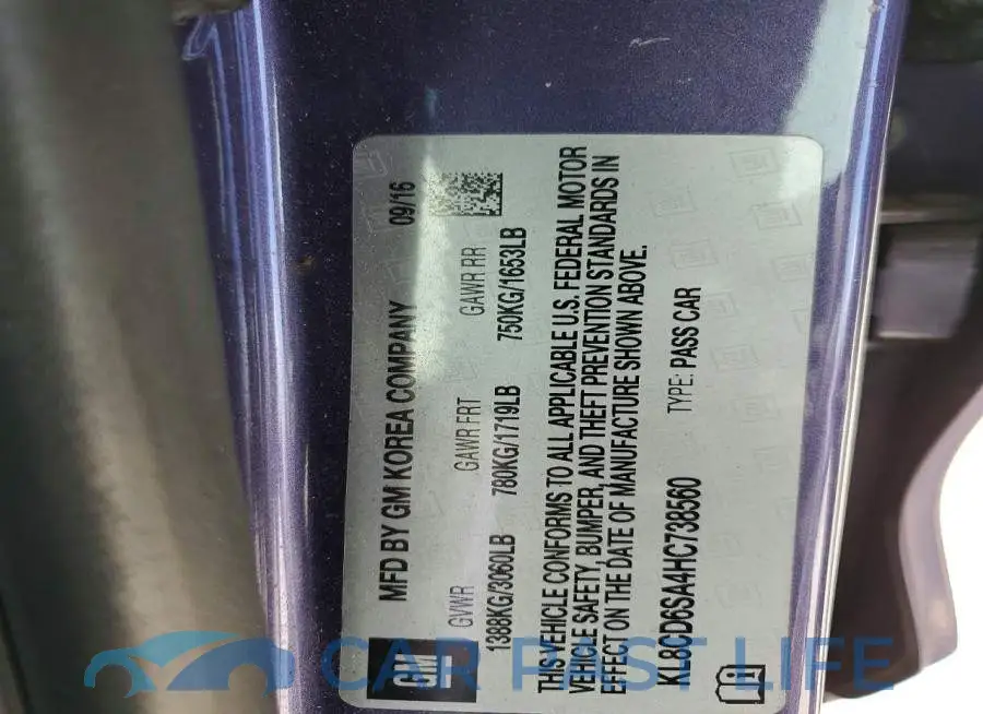 KL8CD6SA4HC738560# 12