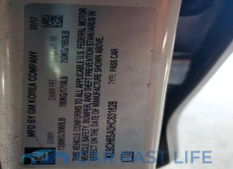 KL8CH6SA0HC831628# 12