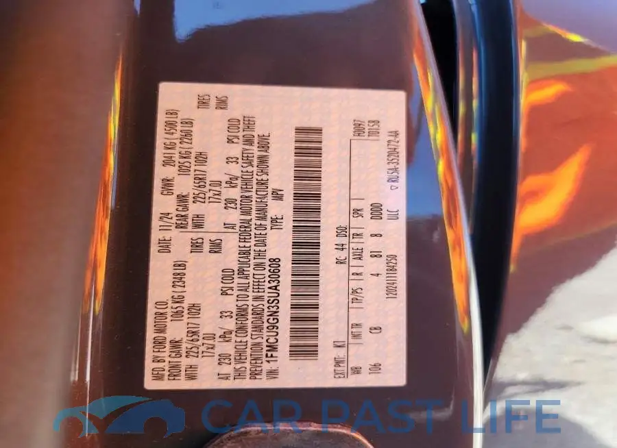 1FMCU9GN3SUA30608# 13