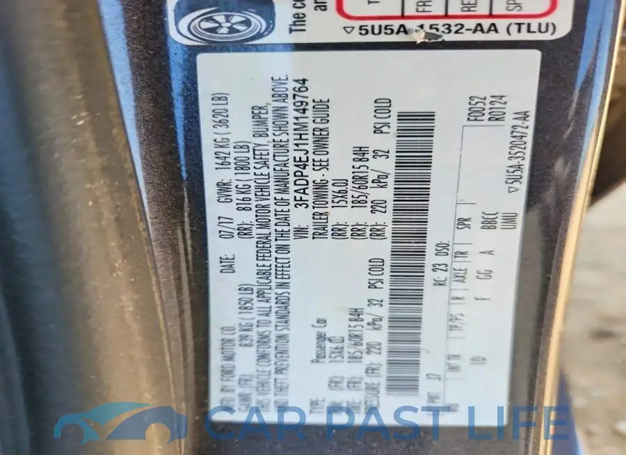 3FADP4EJ1HM149764# 12