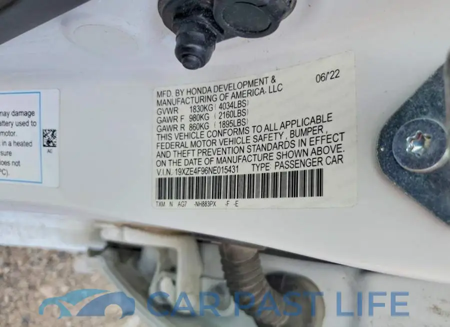 19XZE4F96NE015431# 12