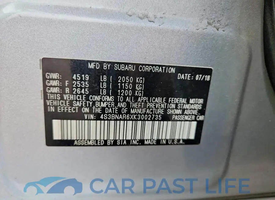 4S3BNAR6XK3002735# 12