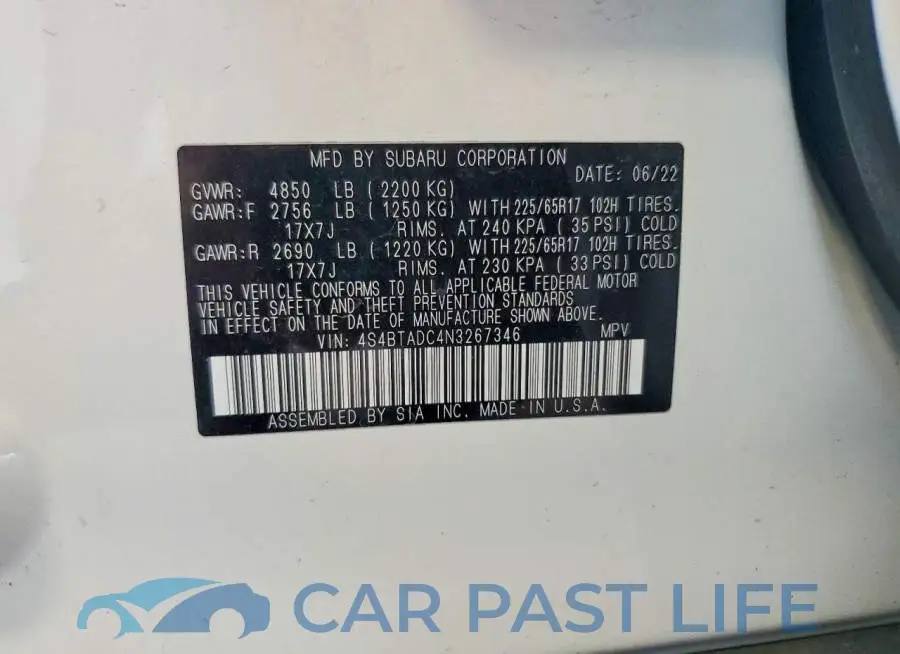 4S4BTADC4N3267346# 13