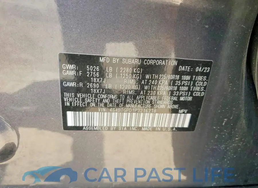4S4BTGPD1P3216218# 13
