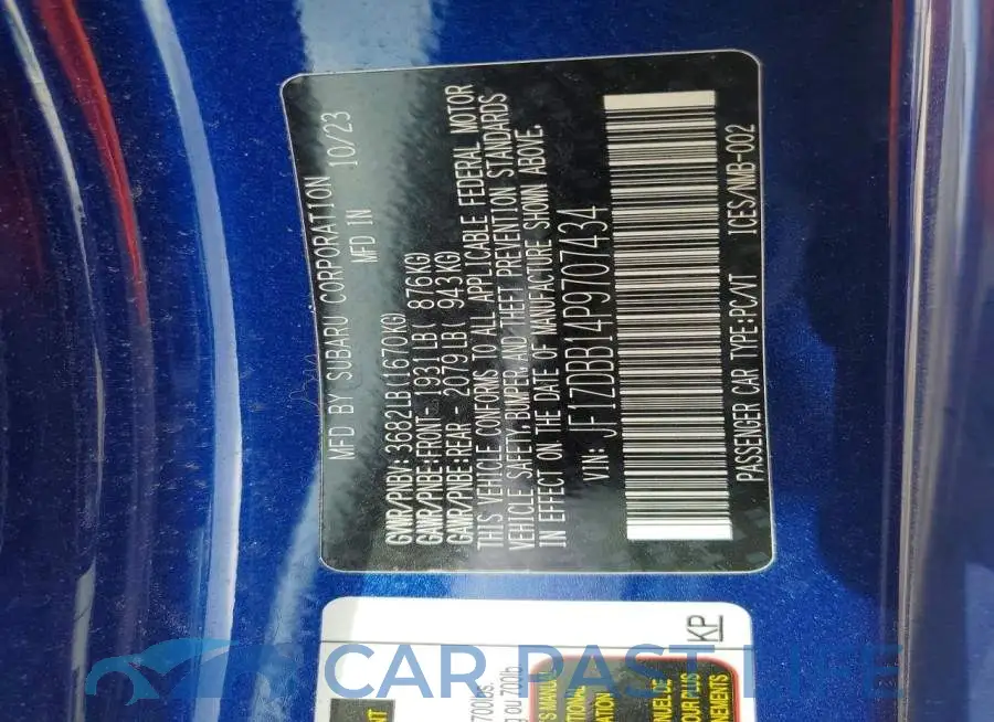 JF1ZDBB14P9707434# 13