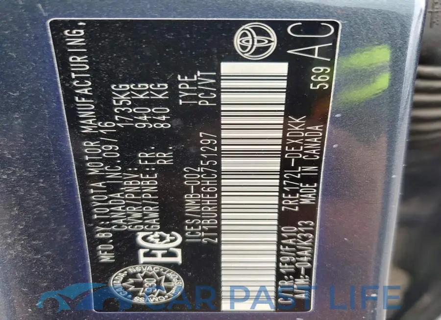 2T1BURHE6HC751297# 13