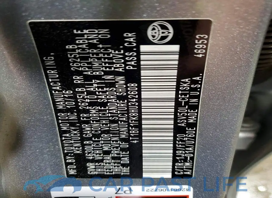 4T1BF1FK8HU342608# 13