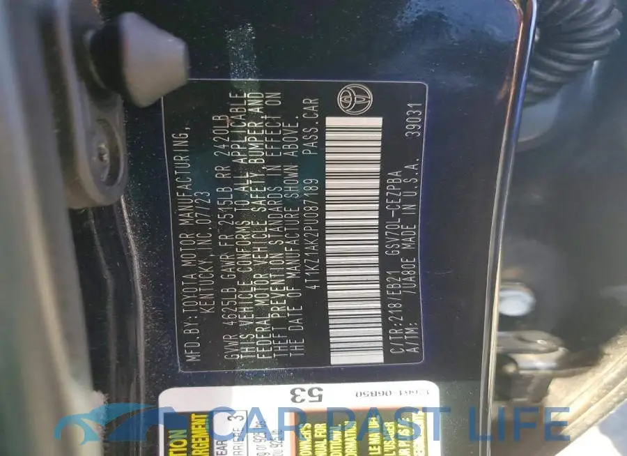 4T1KZ1AK2PU087189# 12