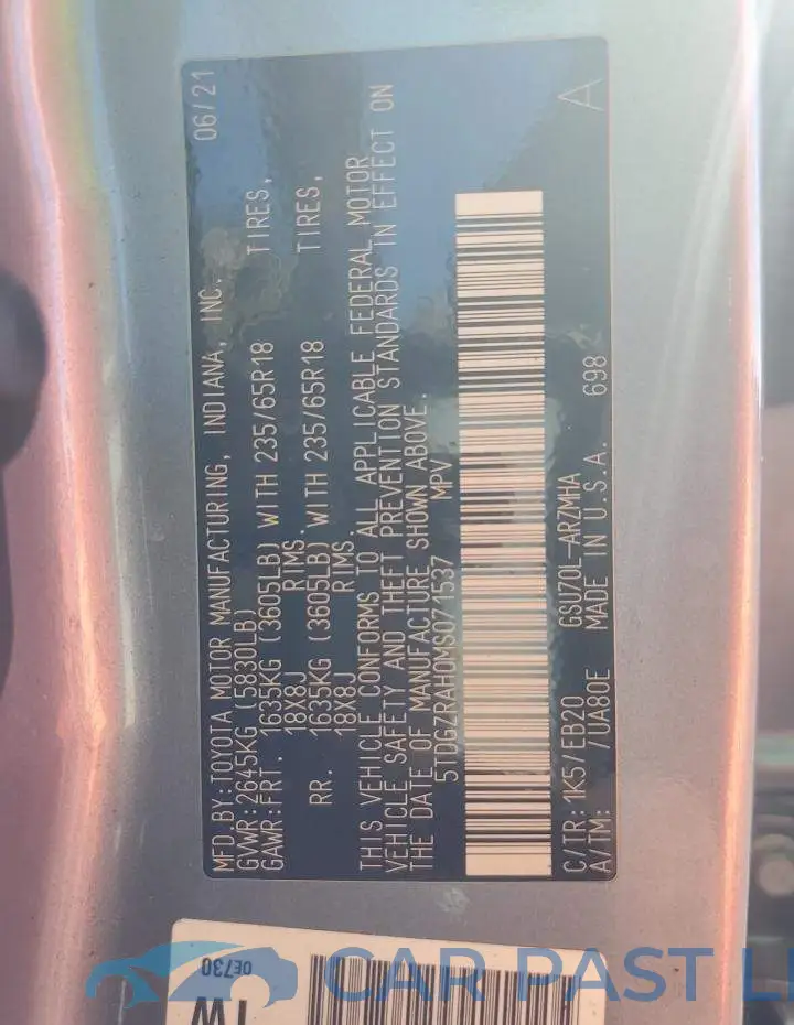 5TDGZRAH0MS071537# 13