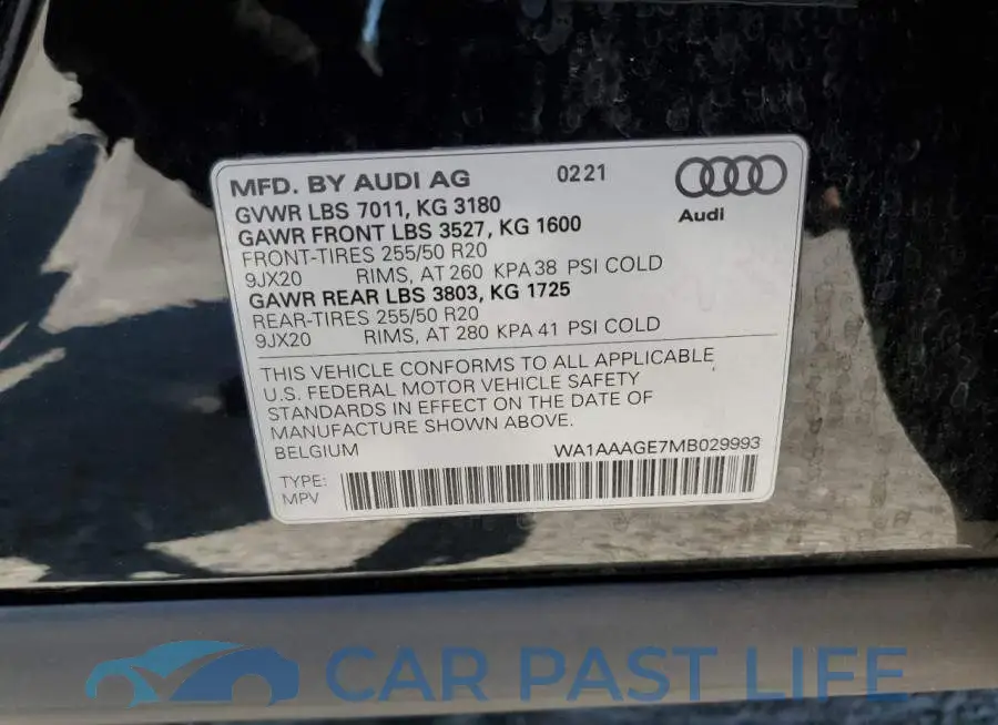 WA1AAAGE7MB029993# 14