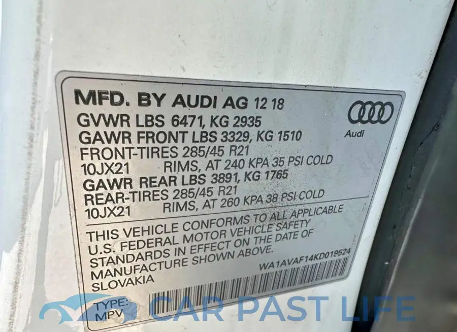 WA1AVAF14KD019524# 10