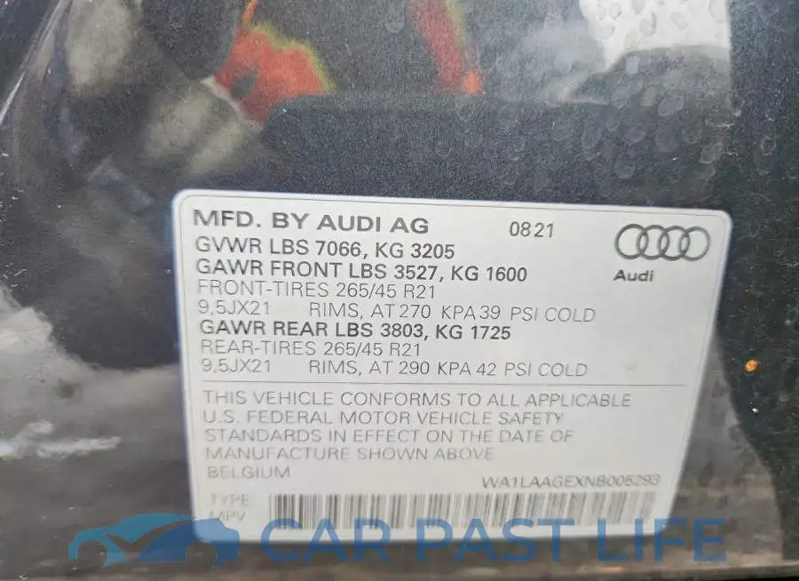 WA1LAAGEXNB005293# 13