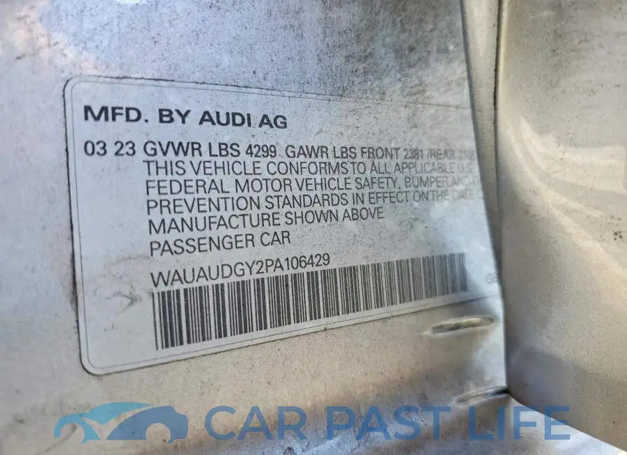 WAUAUDGY2PA106429# 12