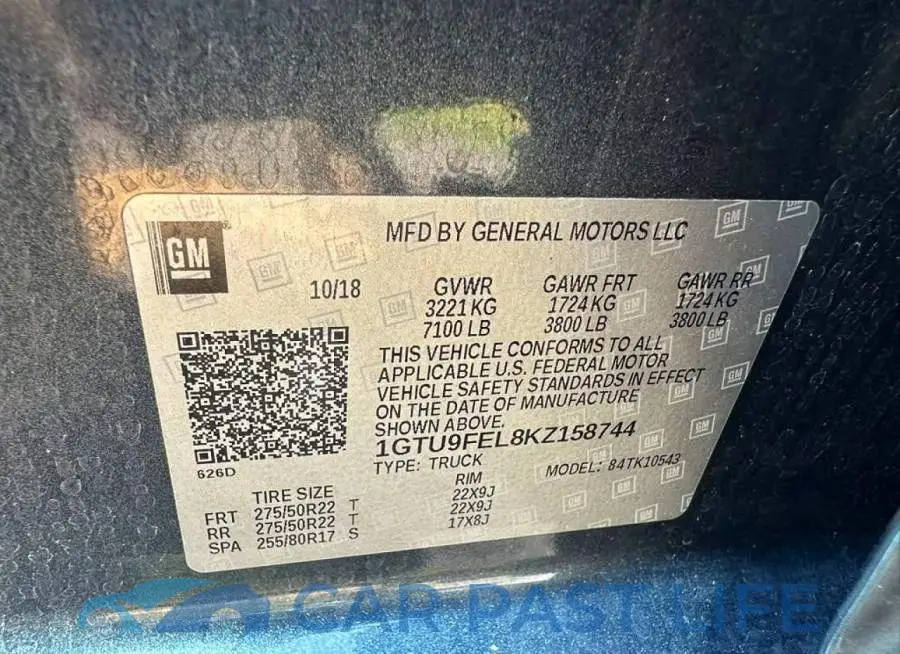 1GTU9FEL8KZ158744# 10