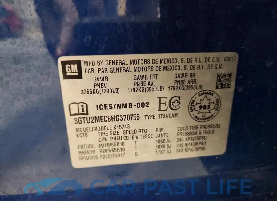 3GTU2MEC8HG370755# 12
