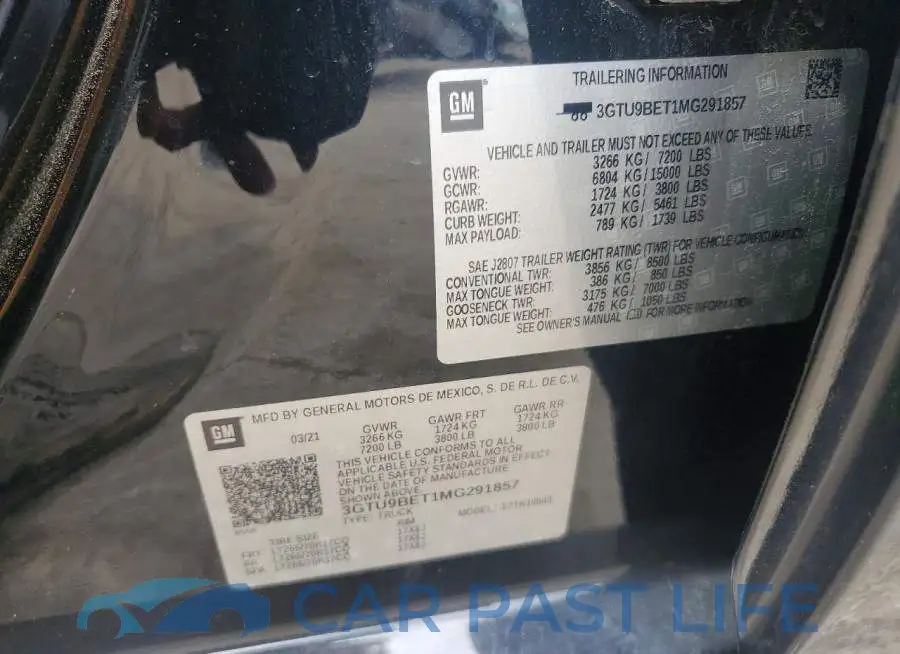 3GTU9BET1MG291857# 12