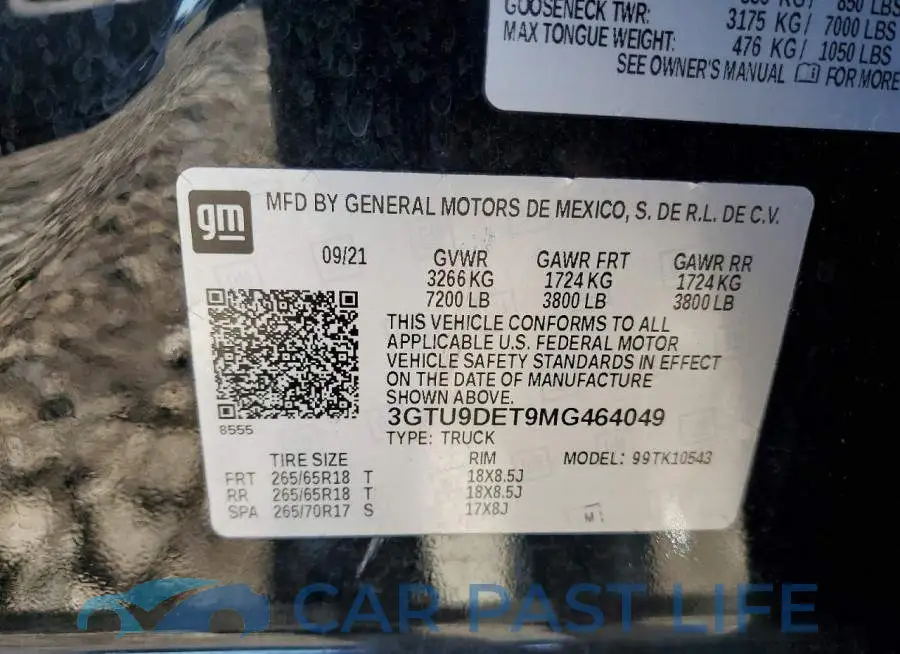 3GTU9DET9MG464049# 12