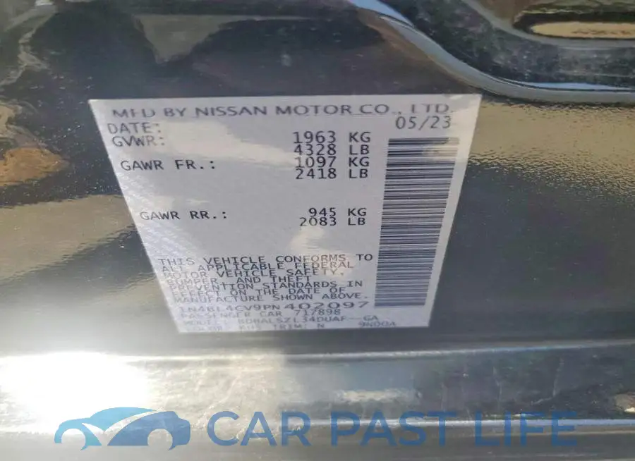 1N4BL4CV9PN402097# 12