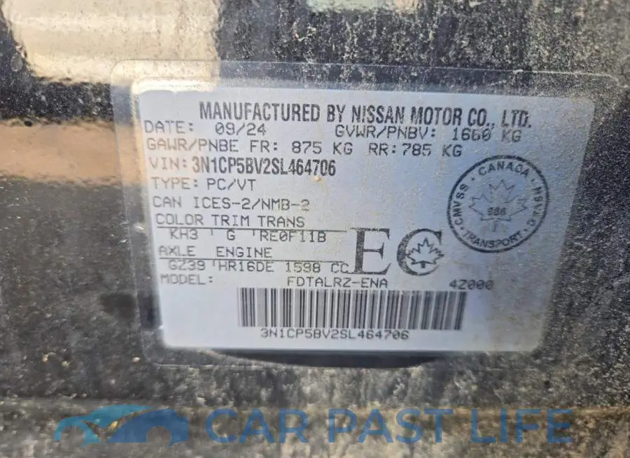 3N1CP5BV2SL464706# 13