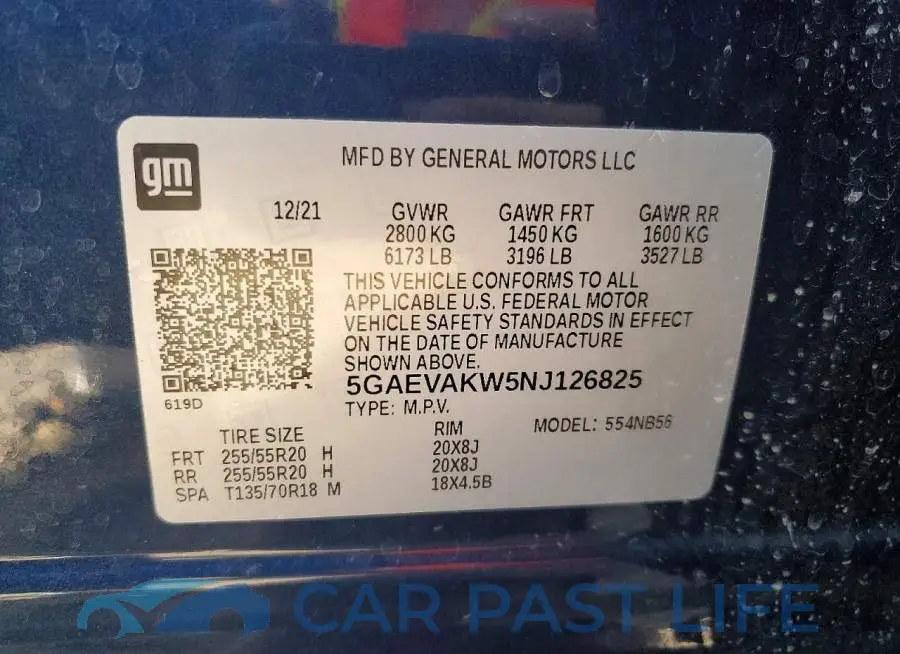 5GAEVAKW5NJ126825# 14