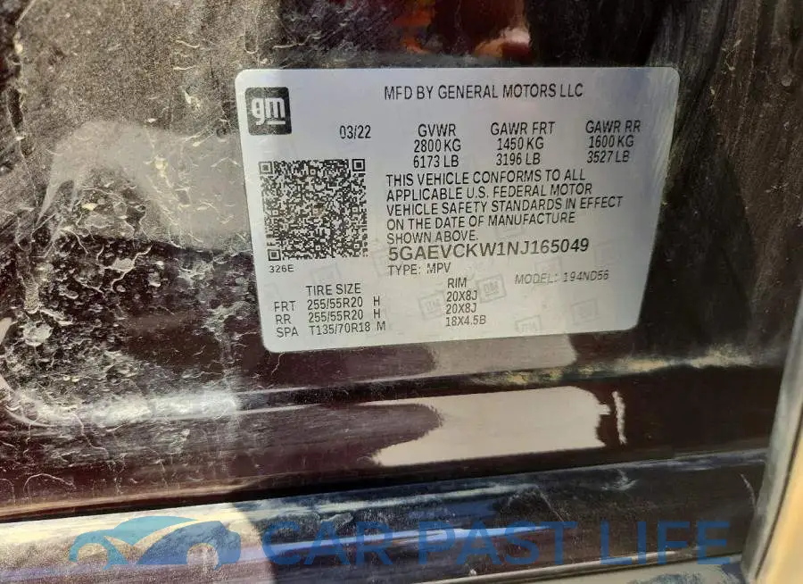 5GAEVCKW1NJ165049# 12