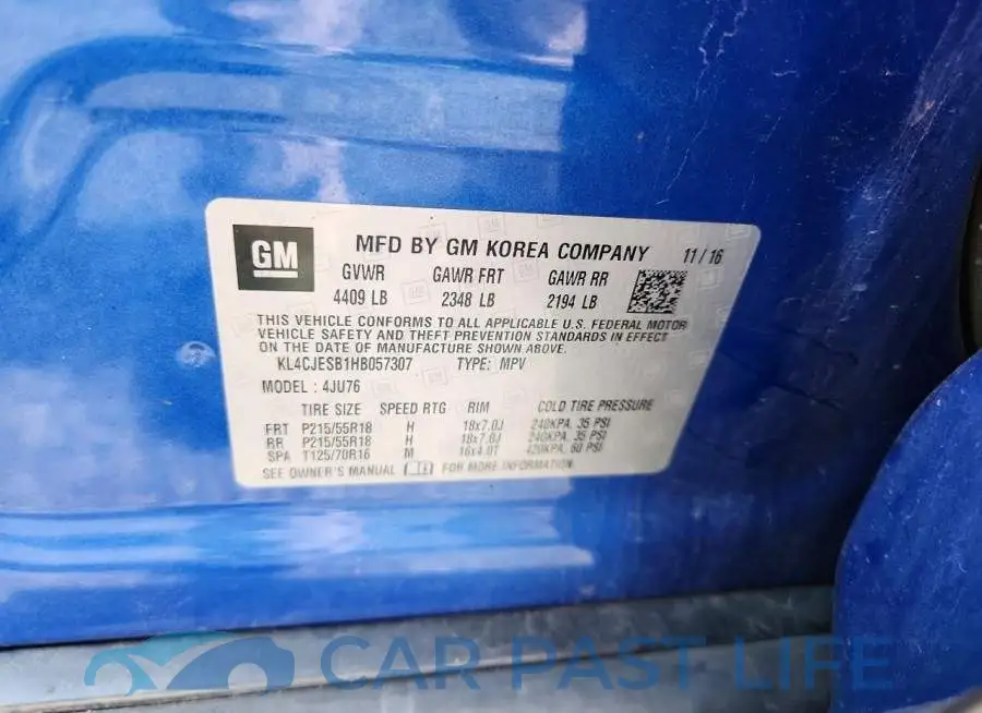 KL4CJESB1HB057307# 13