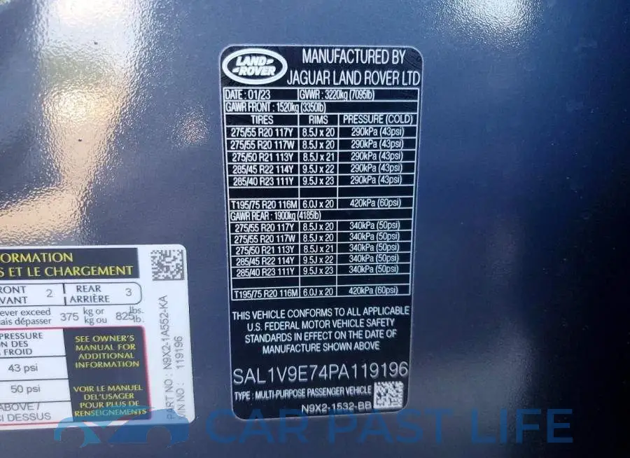 SAL1V9E74PA119196# 14