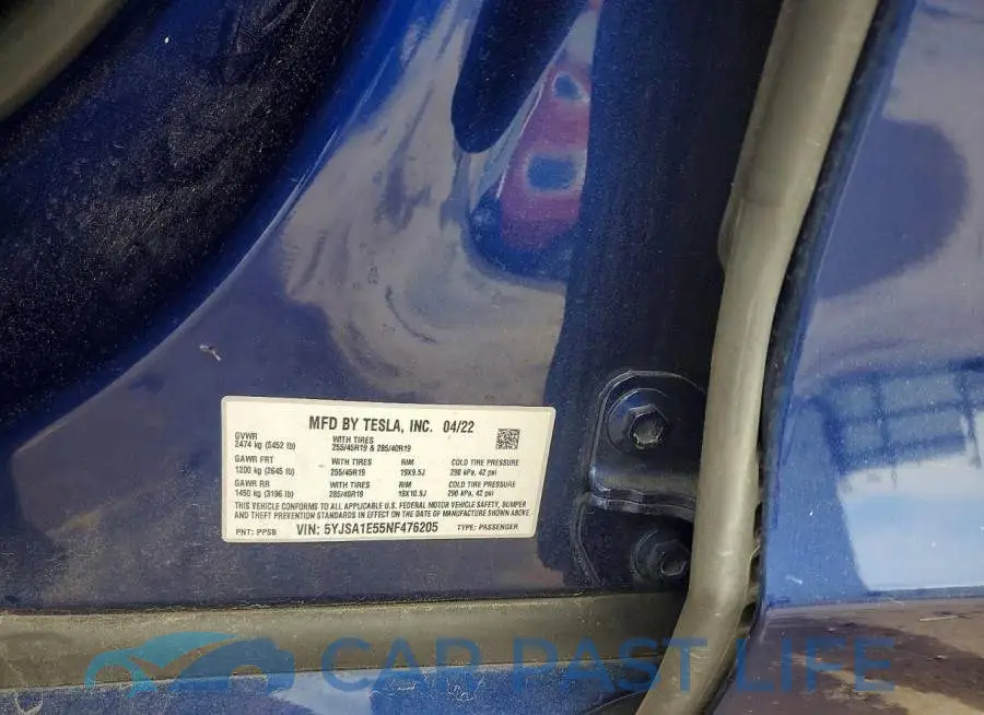5YJSA1E55NF476205# 12