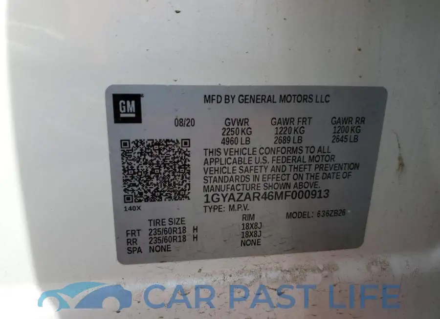 1GYAZAR46MF000913# 13