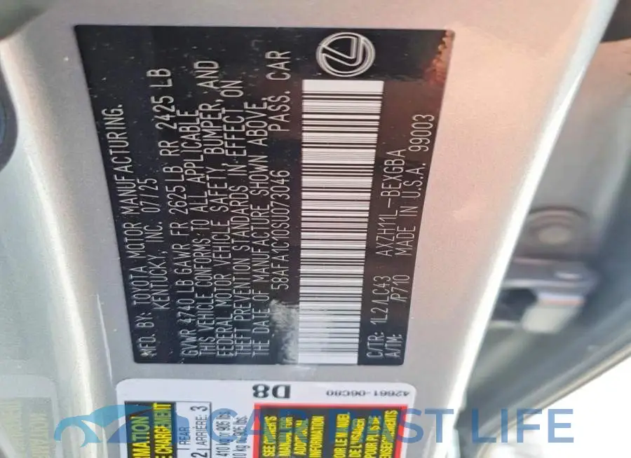 58AFA1C10SU073046# 12