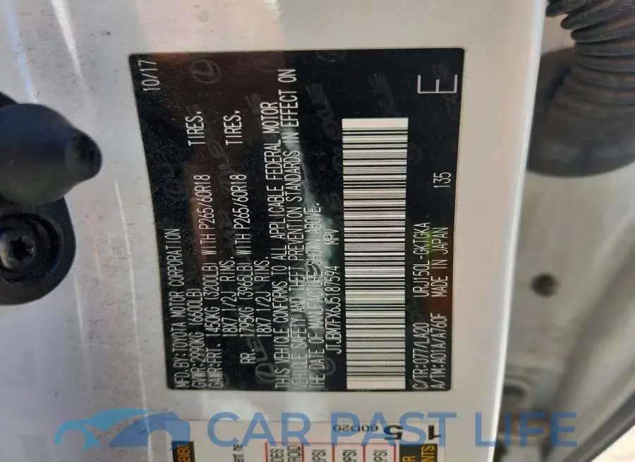 JTJBM7FX6J5187594# 12