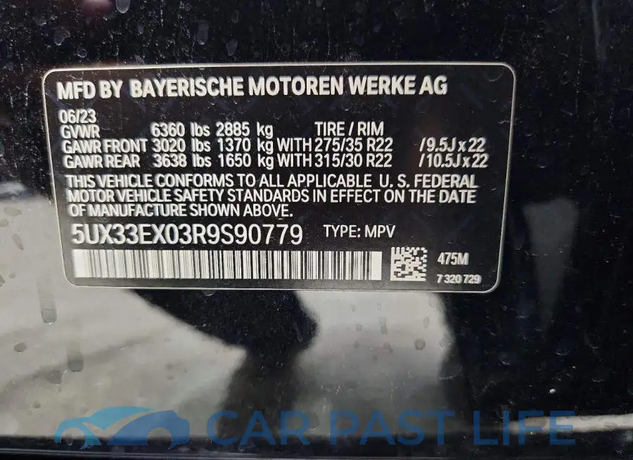 5UX33EX03R9S90779# 13