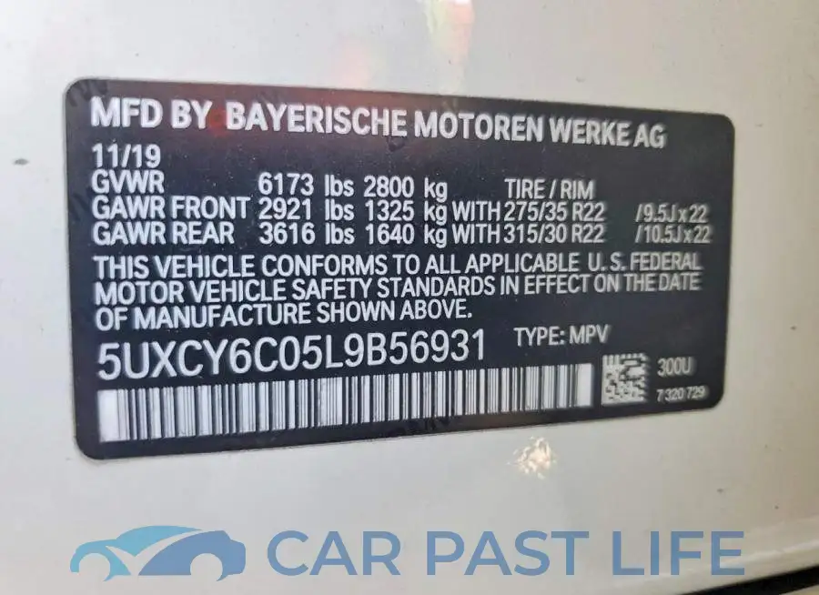 5UXCY6C05L9B56931# 13