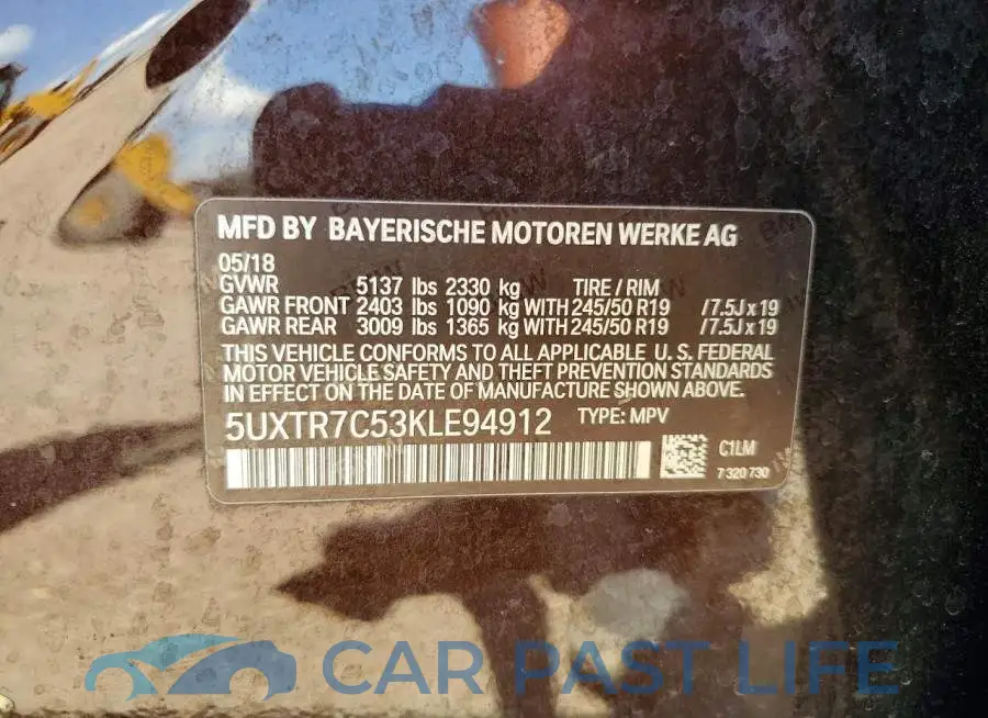 5UXTR7C53KLE94912# 13