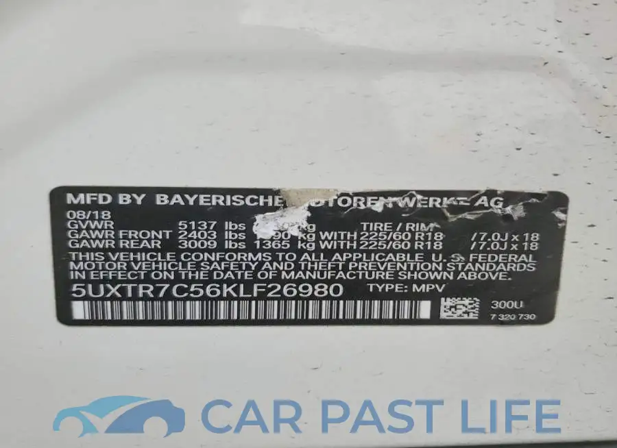 5UXTR7C56KLF26980# 13