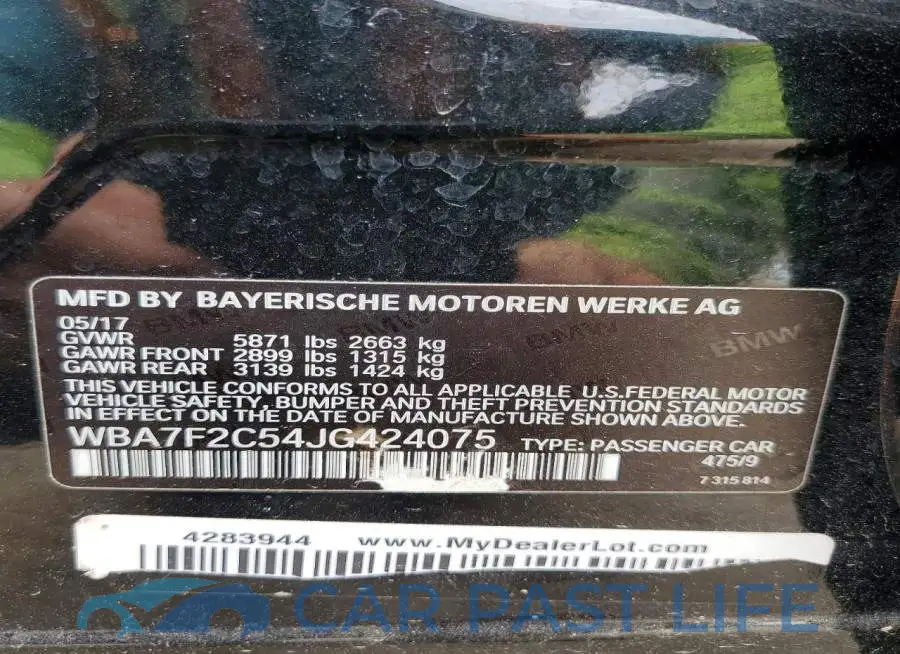 WBA7F2C54JG424075# 12