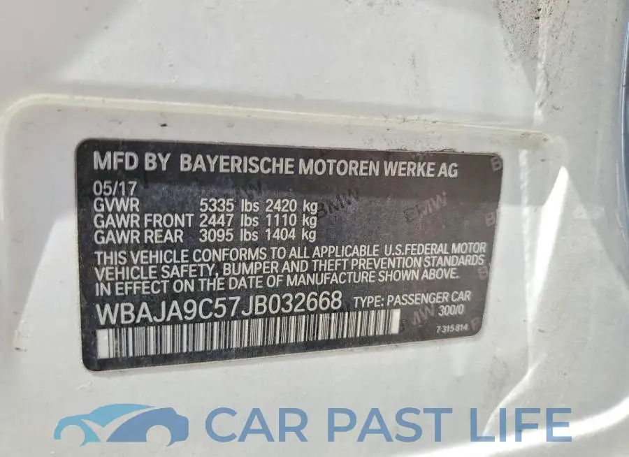 WBAJA9C57JB032668# 13