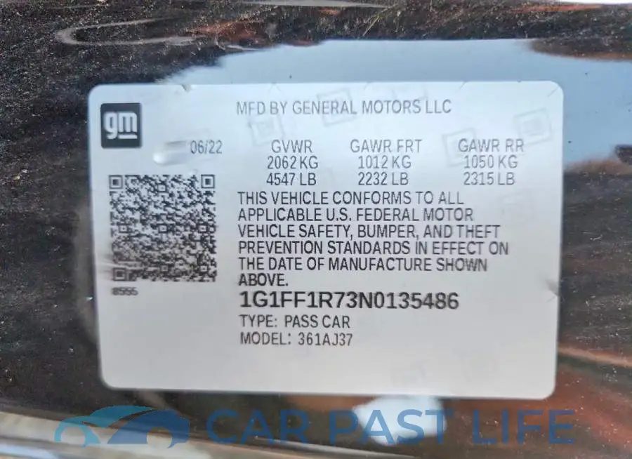 1G1FF1R73N0135486# 12