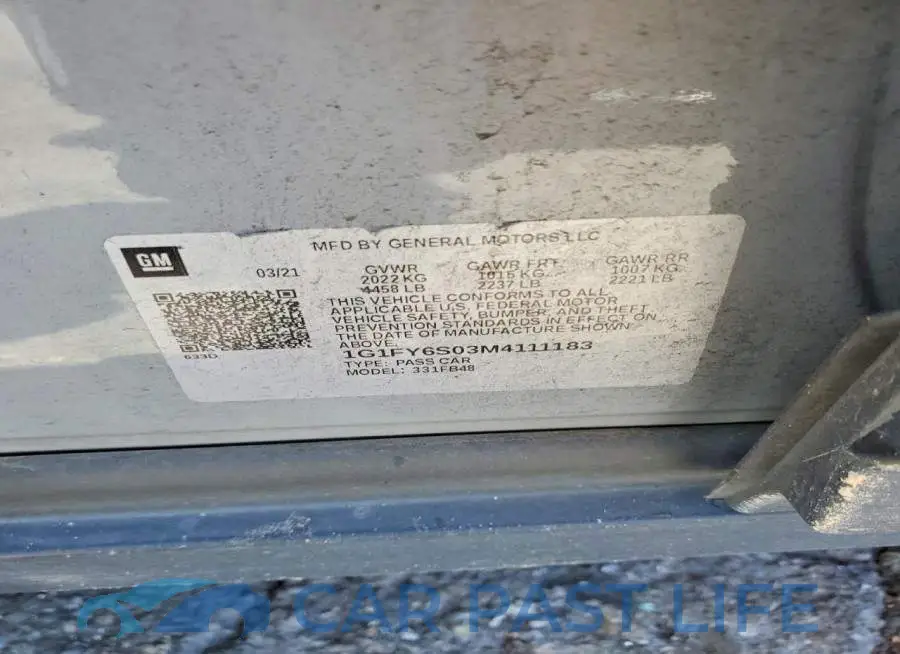 1G1FY6S03M4111183# 12