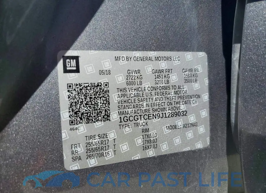 1GCGTCEN9J1289032# 13