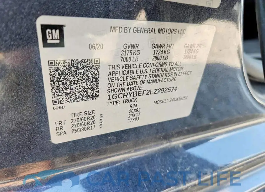 1GCRYBEF2LZ292534# 13