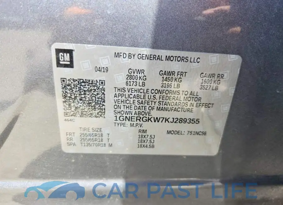 1GNERGKW7KJ289355# 14