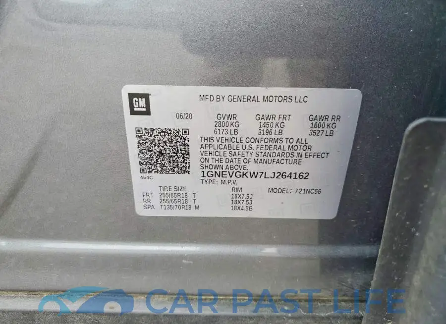 1GNEVGKW7LJ264162# 13